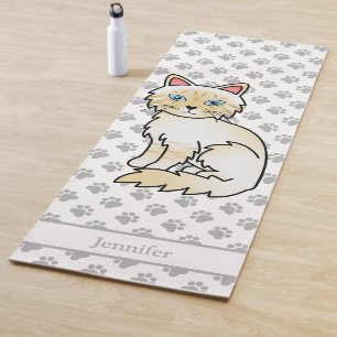 Tapis De Yoga Birman/Ragdoll tabby point crème avec pattes et no