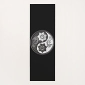 Tapis De Yoga Black and Silver Floral Yin Yang (Dos)