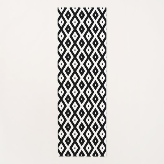 Tapis De Yoga Black and white diamond pattern (Devant)