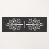 Tapis De Yoga Black Blanc Élégant Chic Botanique Tropical Branch (Devant (Horizontal))