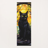 Tapis De Yoga Black Cat Vitrail jaune (Dos)