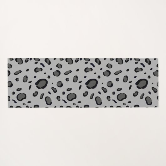 Tapis De Yoga Black Leopard Pattern On Grey (Dos (Horizontal))