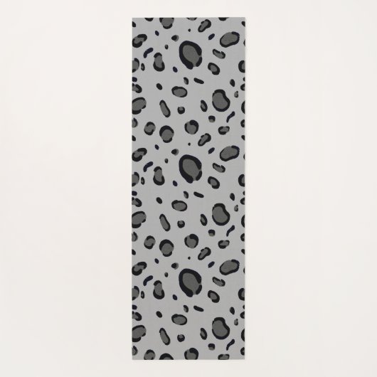 Tapis De Yoga Black Leopard Pattern On Grey (Dos)