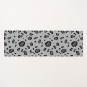 Tapis De Yoga Black Leopard Pattern On Grey (Devant (Horizontal))
