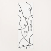 Tapis De Yoga Black On White Geometric Loops Pattern And Name (Devant)