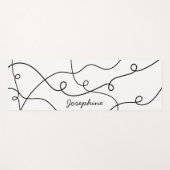 Tapis De Yoga Black On White Geometric Loops Pattern And Name (Devant (Horizontal))
