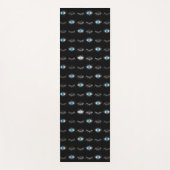 Tapis De Yoga Black & Silver Blue Evil Eye Eyelashes Nazar Mati (Devant)