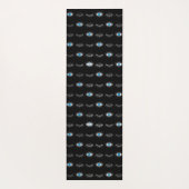 Tapis De Yoga Black & Silver Blue Evil Eye Eyelashes Nazar Mati (Dos)