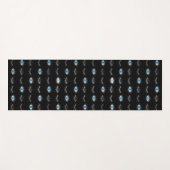 Tapis De Yoga Black & Silver Blue Evil Eye Eyelashes Nazar Mati (Devant (Horizontal))