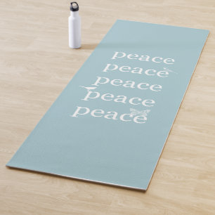 Tapis De Yoga Blanc Bleu Paix inspiration citations oiseaux