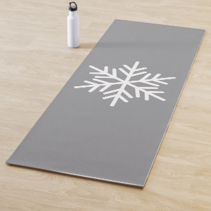 Tapis De Yoga Blanc moderne Nordic Snowflake Gris Arrière - plan