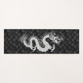 Tapis De Yoga Blanc noir du dragon chinois (Devant (Horizontal))