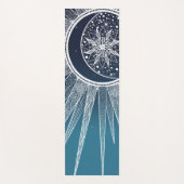 Tapis De Yoga Blanc Sun Moon Mandala Blue Gradient Design (Devant)