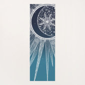 Tapis De Yoga Blanc Sun Moon Mandala Blue Gradient Design (Dos)
