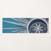 Tapis De Yoga Blanc Sun Moon Mandala Blue Gradient Design (Devant (Horizontal))