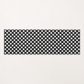 Tapis De Yoga Blanc sur Noir Grand Taille Pois (Devant (Horizontal))