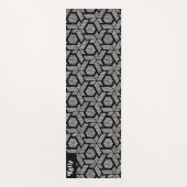 Tapis De Yoga Blanc sur points noirs motif géométrique (Devant)