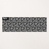 Tapis De Yoga Blanc sur points noirs motif géométrique (Devant (Horizontal))