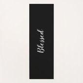Tapis De Yoga Blessé noir blanc script personnalisé texte élégan (Devant)