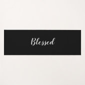 Tapis De Yoga Blessé noir blanc script personnalisé texte élégan (Devant (Horizontal))