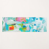 Tapis De Yoga Bleu abstrait (Devant (Horizontal))