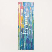 Tapis De Yoga Bleu Abstrait Et Rose (Devant)