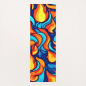 Tapis De Yoga Bleu Abstrait Incandescent (Dos)