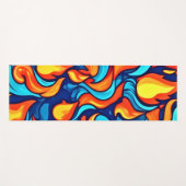 Tapis De Yoga Bleu Abstrait Incandescent (Devant (Horizontal))