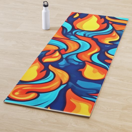 Tapis De Yoga Bleu brillant Abstrait (En situation)