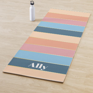 Tapis De Yoga Bleu coloréPeach Bleu Bleu Personnalisé