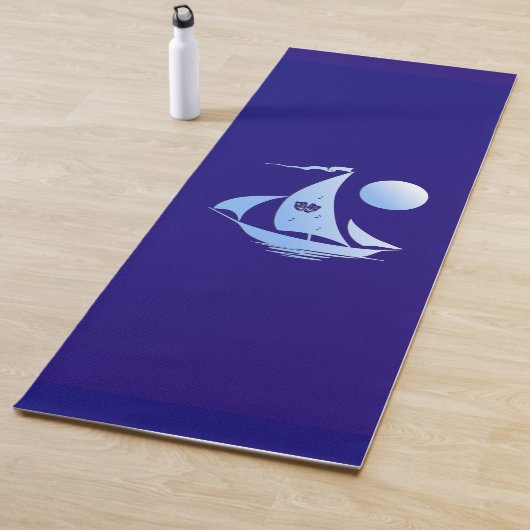 Tapis De Yoga Bleu Comédie et Tragédie Théâtre Voilier (En situation)