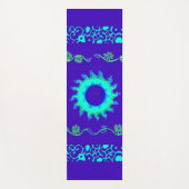 Tapis De Yoga Bleu Cyan Royal Bleu Iridescente couleur Art Impri (Devant)