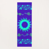 Tapis De Yoga Bleu Cyan Royal Bleu Iridescente couleur Art Impri (Dos)