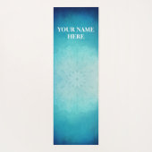 Tapis De Yoga Bleu de glace naturel Mandala Floral (Dos)