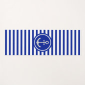 Tapis De Yoga Bleu et blanc et Ancre gris argenté (Devant (Horizontal))