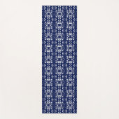 Tapis De Yoga Bleu et blanc motif abstrait unique (Devant)