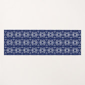 Tapis De Yoga Bleu et blanc motif abstrait unique (Devant (Horizontal))