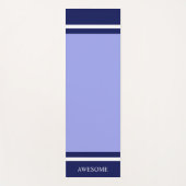 Tapis De Yoga Bleu et blanc rayé de la marine sur bleu clair (Devant)