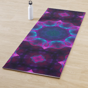 Tapis De Yoga Bleu et rose néon foncé Kaleidoscope dégradé
