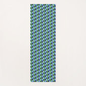Tapis De Yoga Bleu et Vert Rétro Triangles Géométriques (Devant)