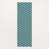 Tapis De Yoga Bleu et Vert Rétro Triangles Géométriques (Dos)