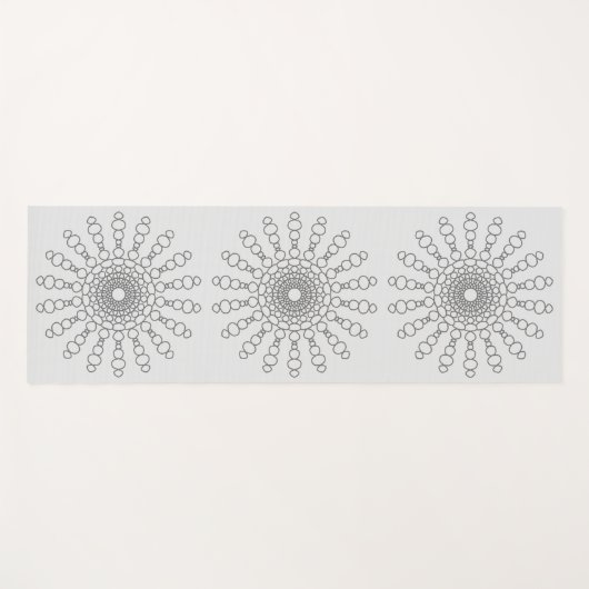 Tapis De Yoga Bleu Gris Cobblestone Soleil Mandala 1 Côté Yoga M (Devant (Horizontal))