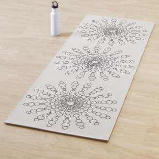 Tapis De Yoga Bleu Gris Cobblestone Sun Mandala Double Côté