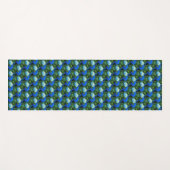 Tapis De Yoga Bleu Hydrangée fleurit motif floral (Devant (Horizontal))