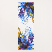 Tapis De Yoga Bleu Marbre Agate Fluide Art (Dos)