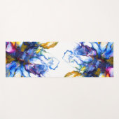 Tapis De Yoga Bleu Marbre Agate Fluide Art (Devant (Horizontal))