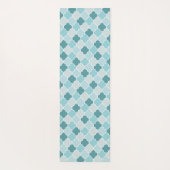 Tapis De Yoga Bleu Marocain Trellis, Lattes, Quatrefoil (Dos)