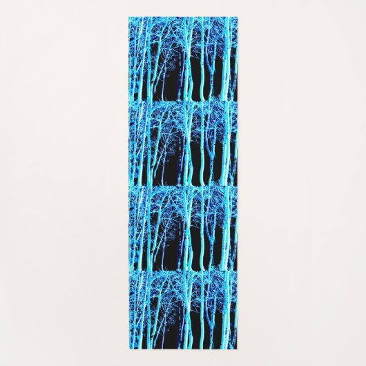 Tapis De Yoga Bleu/noir bouleau nocturne Thunder_Cove (Devant)