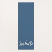 Tapis De Yoga Bleu pointu / Coeurs d'ivoire "Juste respirer" (Dos)