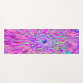 Tapis De Yoga Bleu rose et violet cool Artsy Dahlia Bloom (Devant (Horizontal))